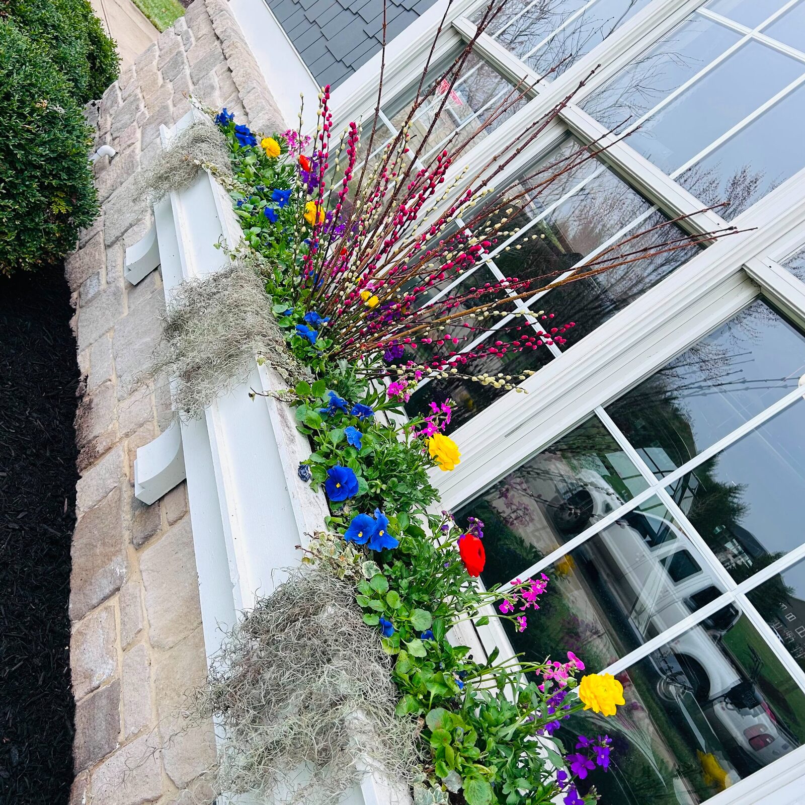Spring window box by M&J Landscaping